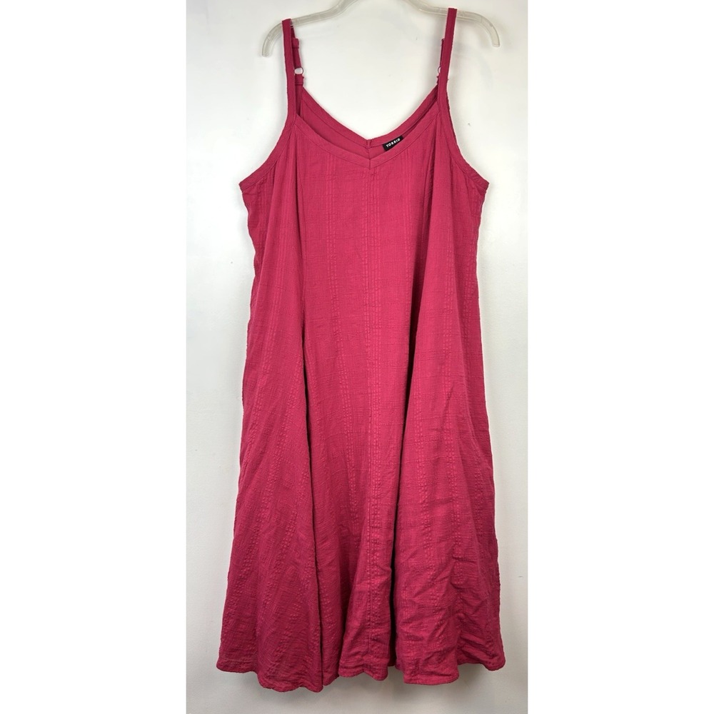 Torrid Tank Dress Womens Large Cotton Midi 2 Red Lined Flowy Gauzy Casual Hippie